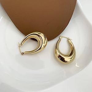 Golden stud earrings