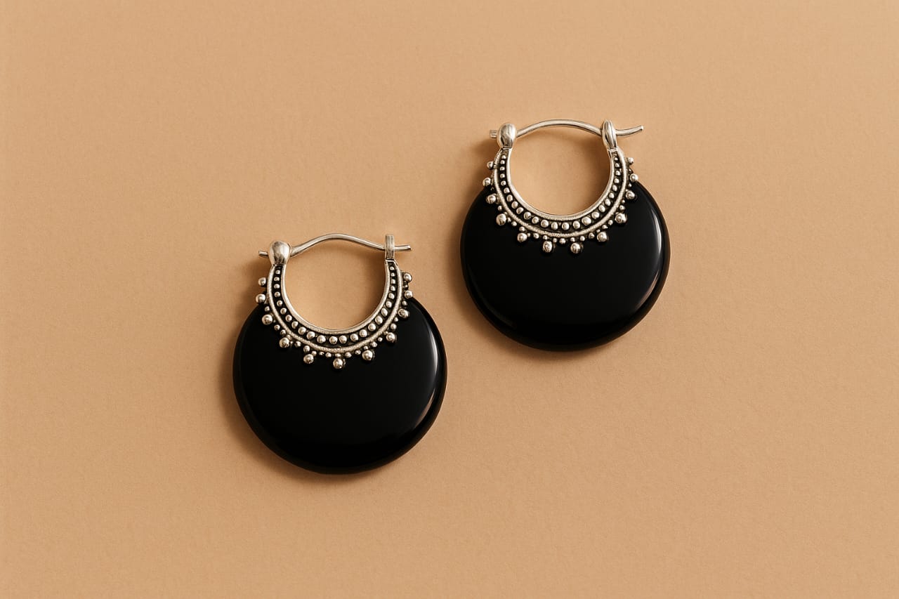 Boho-Chic Turquoise Texture Hoop Earrings for Women