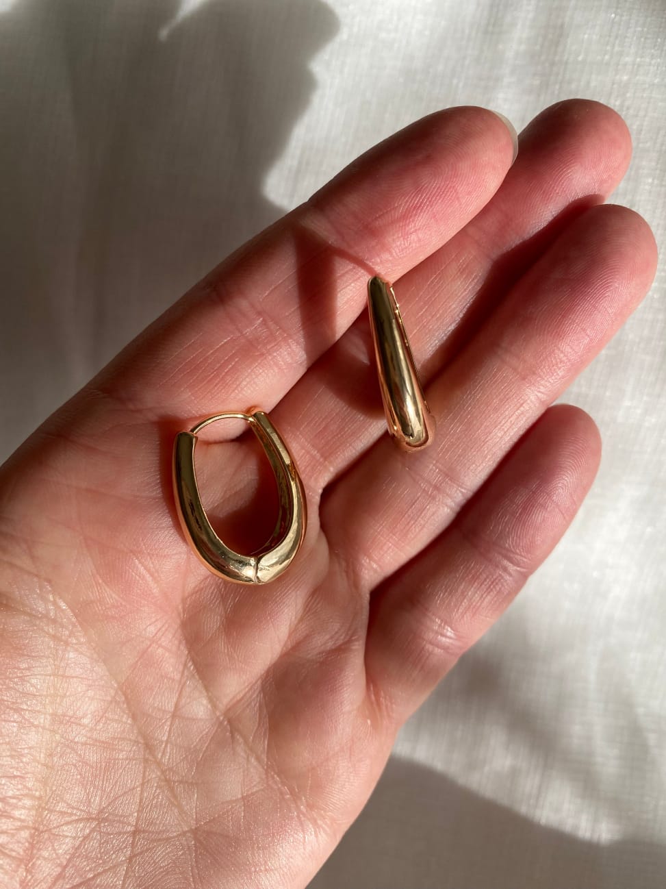 Golden stud earrings