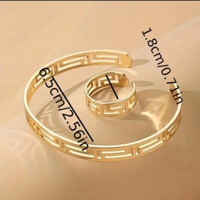 Cuff Bracelet and Open Ring