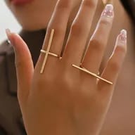 Elegant Geometric Line Statement Rings