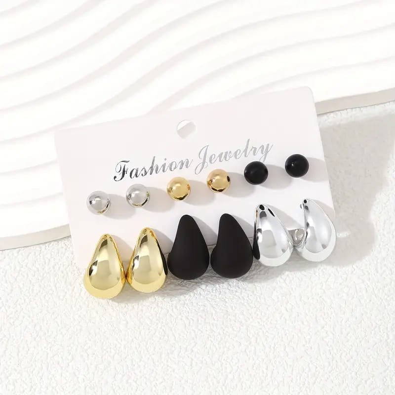 12pcs Elegant & Cute Hoop Earrings Set