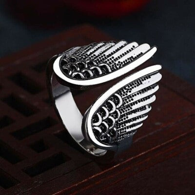 Vintage Boho Feather-Shaped Ring for Women